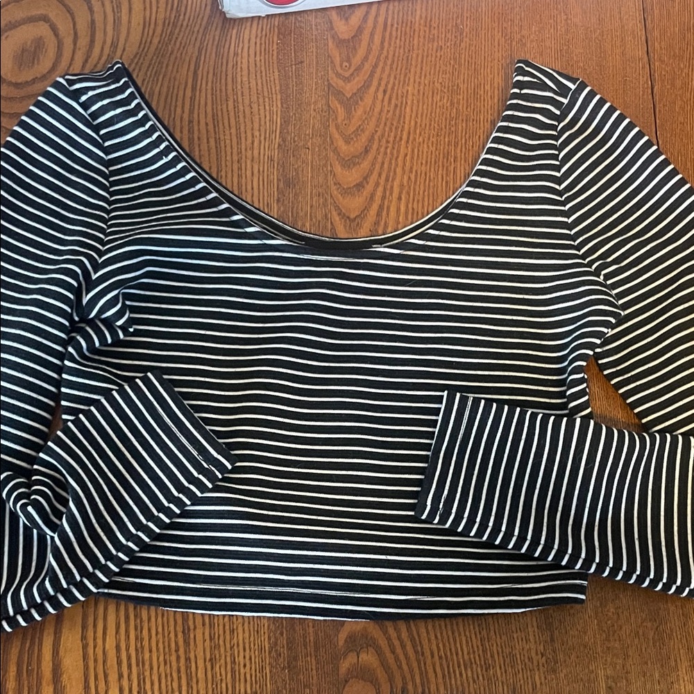 Striped Black and White Women's Top